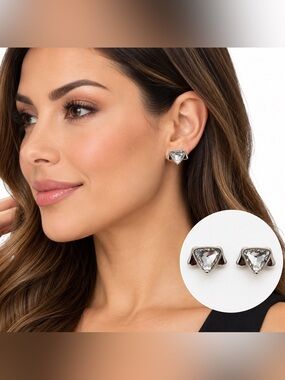 Pet Friends Silver-Tone Crystal Dog Stud Earrings New York 2015